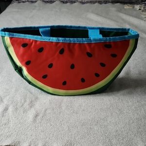 Watermelon Print Cooler Bag  Zippered Top Closure.
